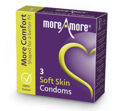 Náhled produktu Latexové kondomy MoreAmore Soft Skin, 3 ks
