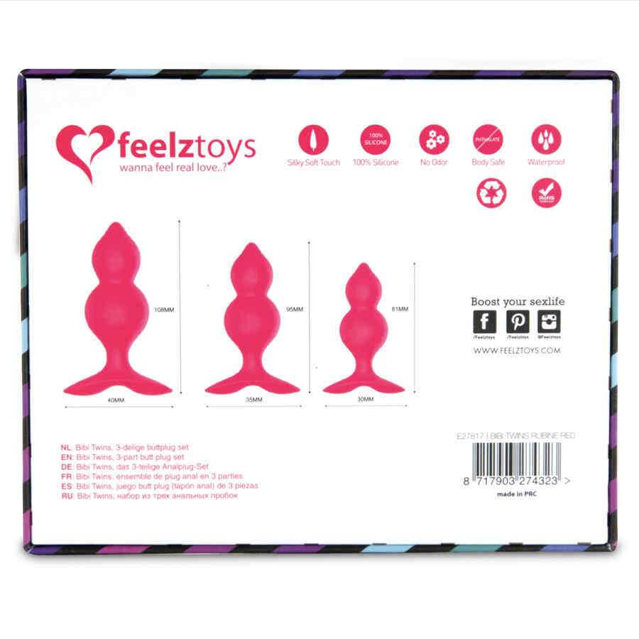 Náhled produktu Sada análních kolíků Feelz Toys Bibi Twin, 3 ks, růžová