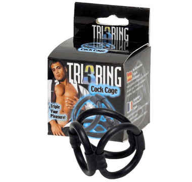 Náhled produktu Tri Ring Cock Cage - trojitý erekční kroužek