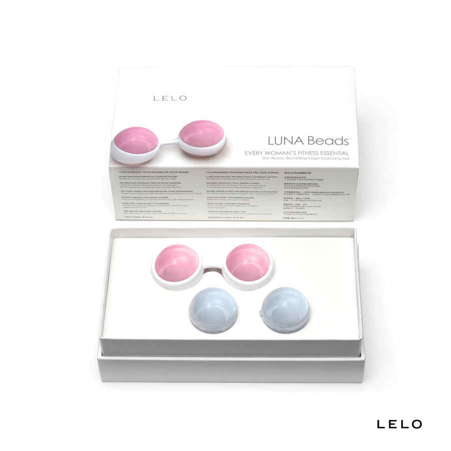 Náhled produktu Venušiny kuličky set Lelo Luna Beads, růžová a šedomodrá
