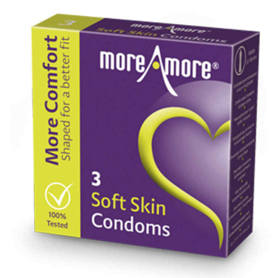 Hlavní náhled produktu MoreAmore - Condom Soft Skin 3 ks - latexové kondomy