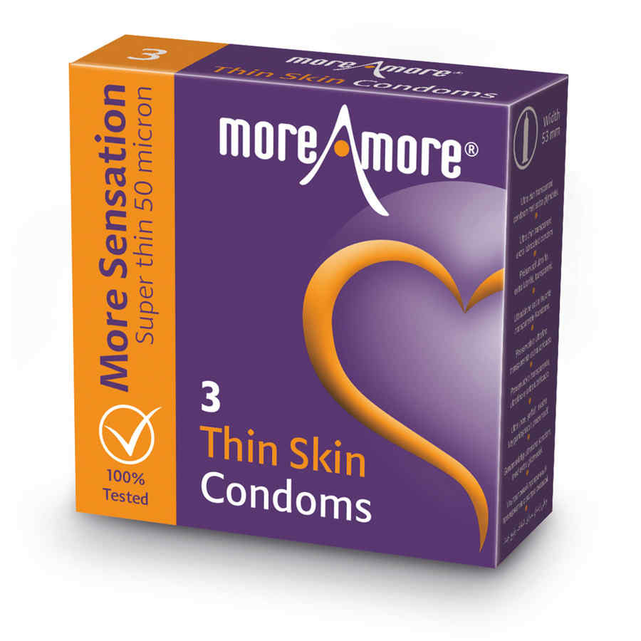 Náhled produktu Extra tenké kondomy MoreAmore Thin Skin, 3 ks