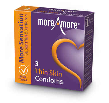 Náhled produktu Extra tenké kondomy MoreAmore Thin Skin, 3 ks