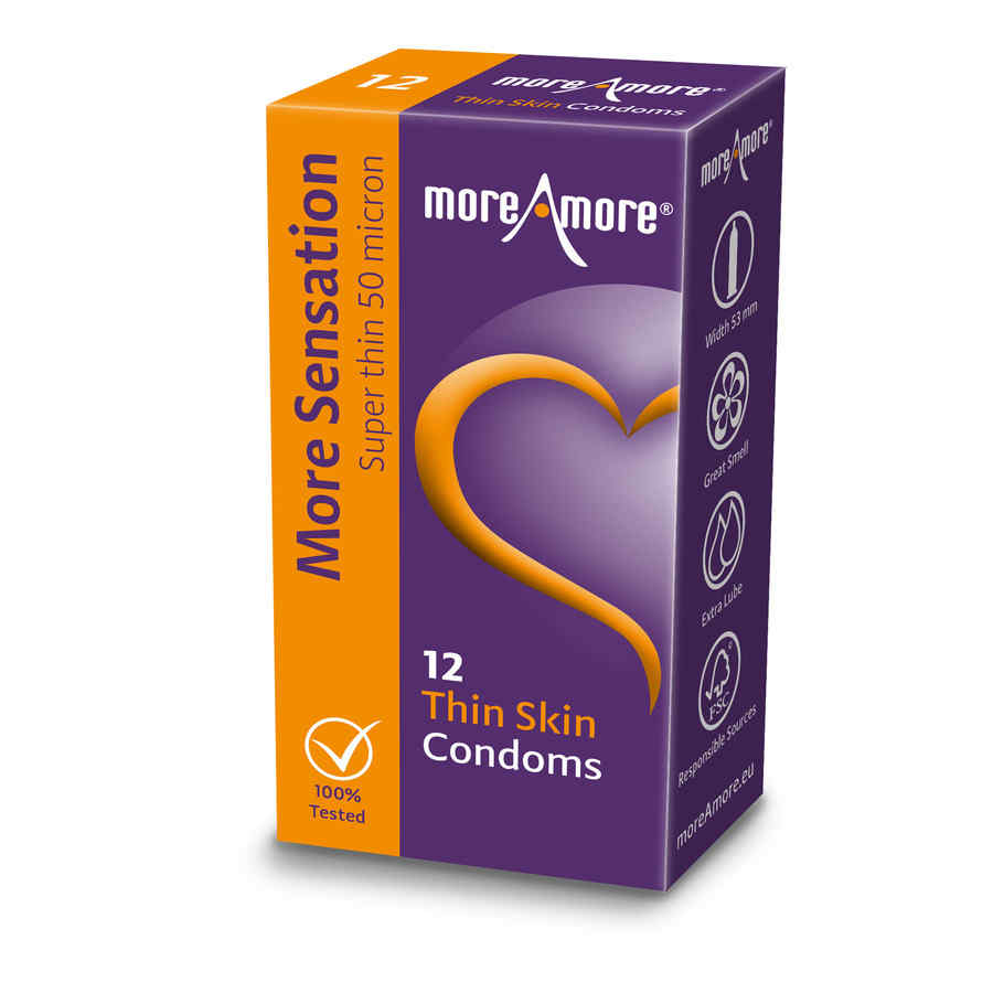 Hlavní náhled produktu MoreAmore - Condom Thin Skin 12 ks - extra tenké kondomy