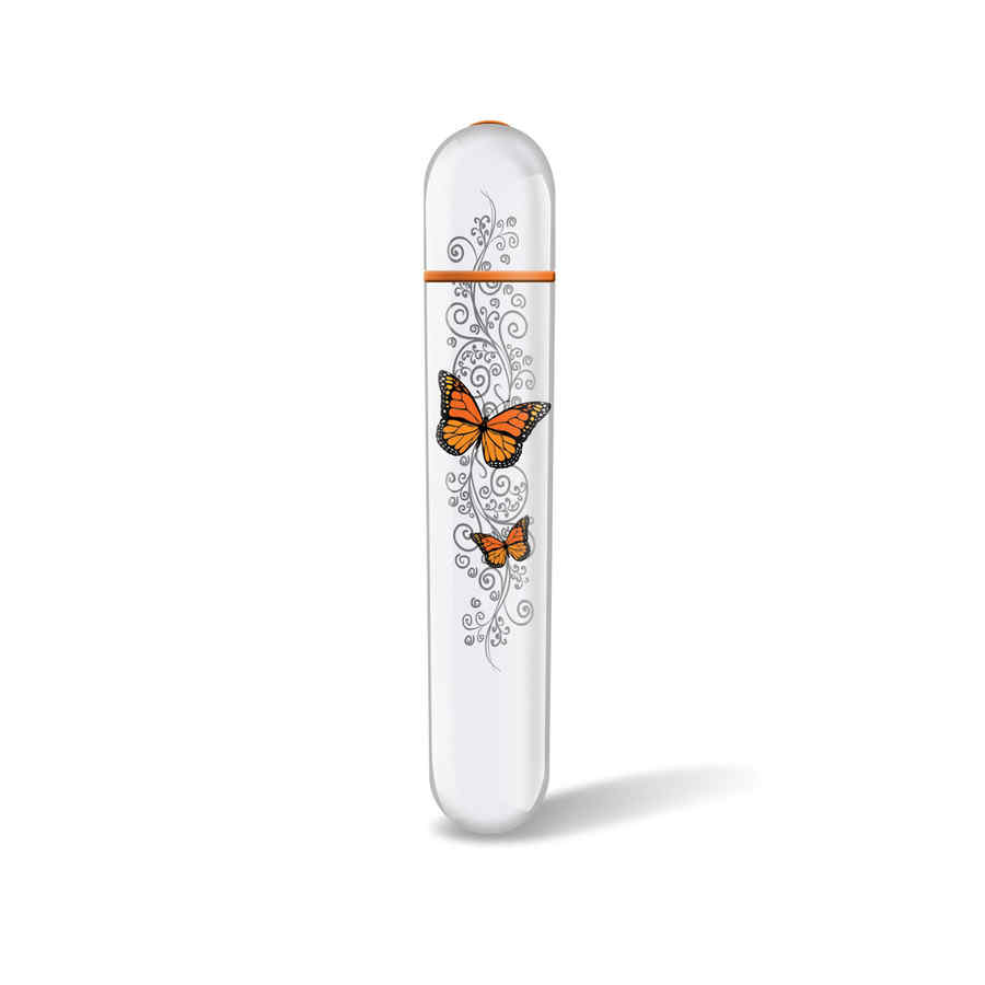 Náhled produktu Mini vibrátor B3 Onye Galerie Petite, bílý s motýly, s cestovním pouzdrem