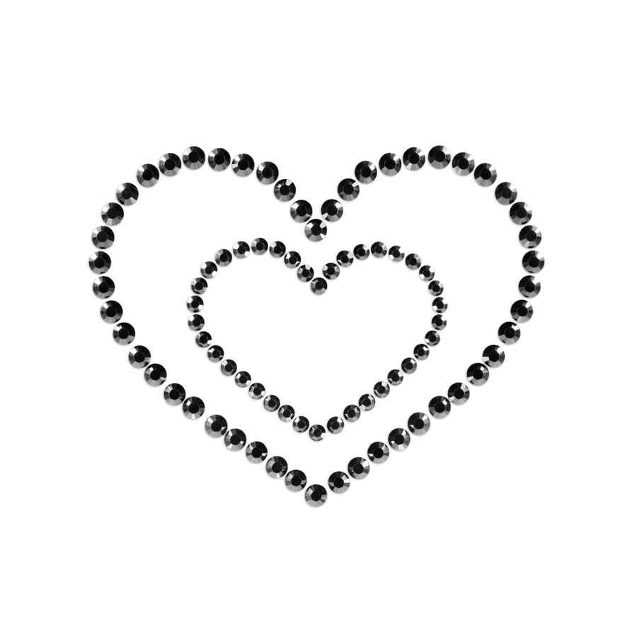 Náhled produktu Bijoux Indiscrets - Mimi Heart Black - nálepky na bradavky