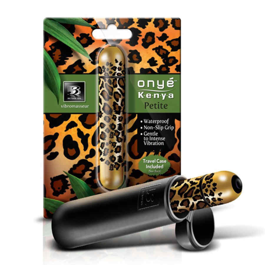 Náhled produktu Mini vibrátor B3 Onye Kenya Petite, zlatý s leopardím vzorem, s cestovním pouzdrem