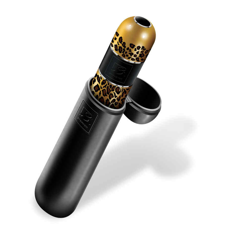 Náhled produktu Mini vibrátor B3 Onye Kenya Petite, zlatý s leopardím vzorem, s cestovním pouzdrem