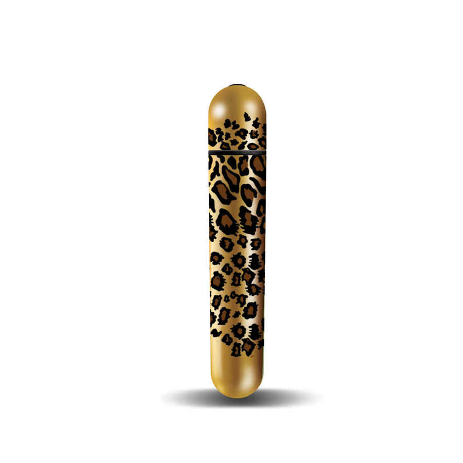 Náhled produktu Mini vibrátor B3 Onye Kenya Petite, zlatý s leopardím vzorem, s cestovním pouzdrem