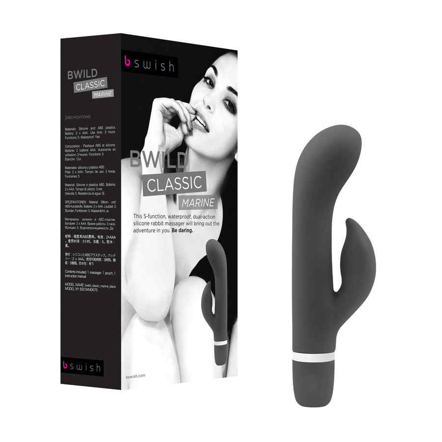 Náhled produktu Vibrátor se stimulací klitorisu B Swish bwild Classic Marine Rabbit, černá
