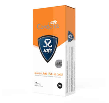 Náhled produktu Safe - Intense Safe Condoms Rib-Nop - vroubkované kondomy, 10 pcs