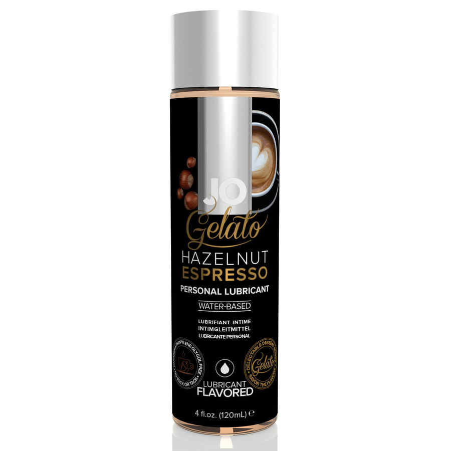 Náhled produktu Ochucený vodní lubrikační gel System JO Gelato, 120 ml, Espresso a lískový oříšek