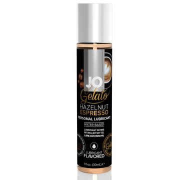 Náhled produktu Ochucený vodní lubrikační gel System JO Gelato, 30 ml, Espresso a lískový oříšek