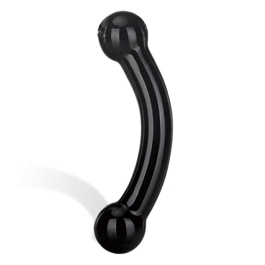 Náhled produktu Oboustranné skleněné dildo Glas Double Bull Black Glass Dildo, černá