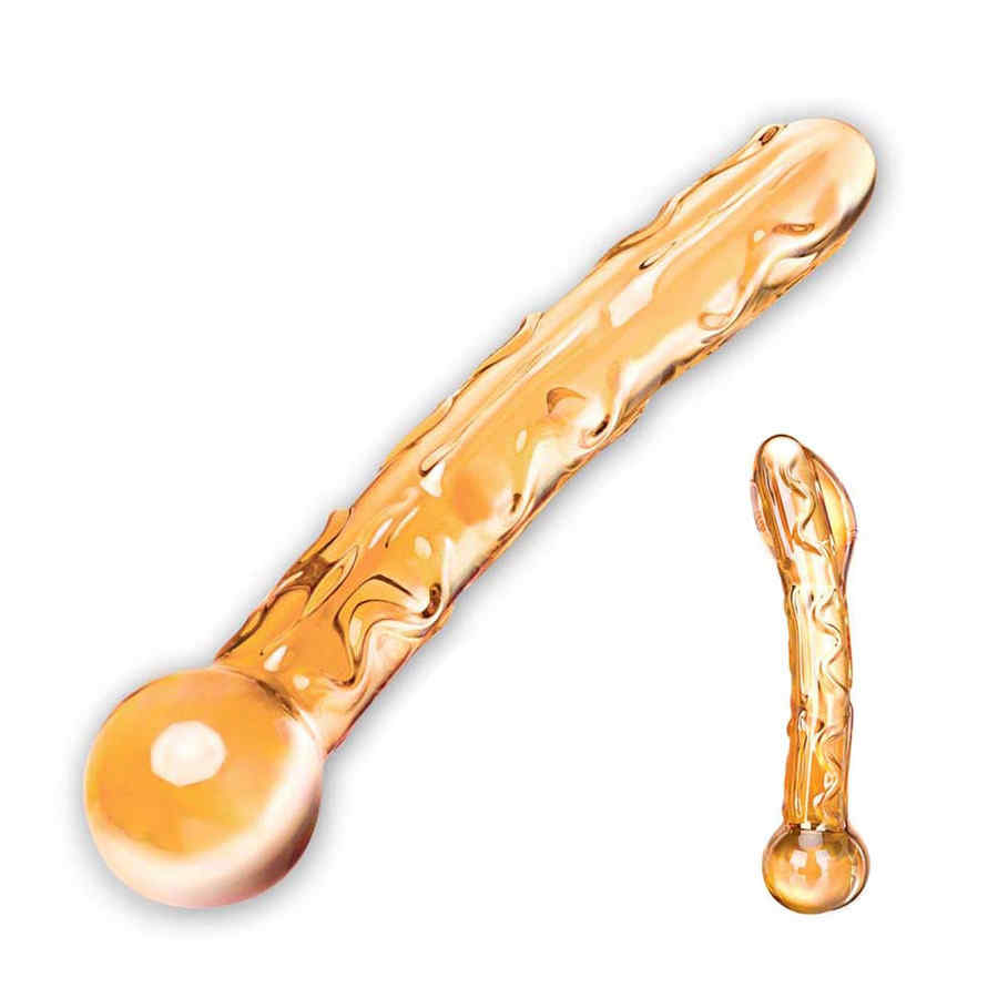 Náhled produktu Skleněné dildo Glas Orange Tickler Glass Dildo, čirá oranžová