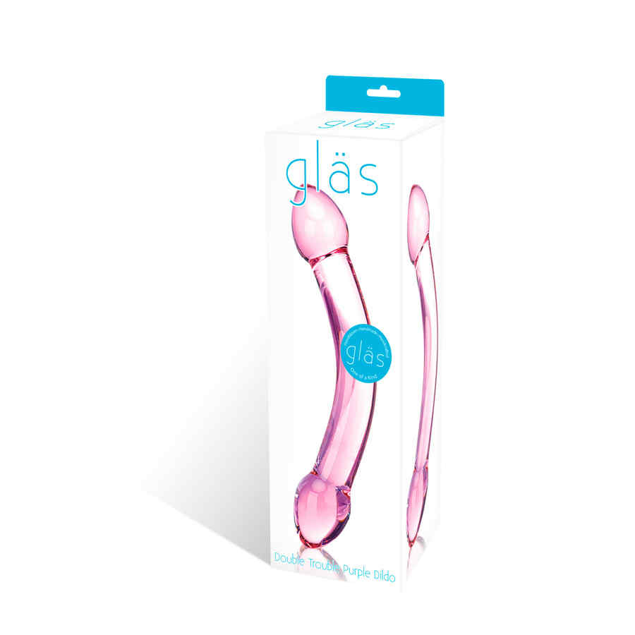 Náhled produktu Oboustranné skleněné dildo Glas Double Trouble, růžová
