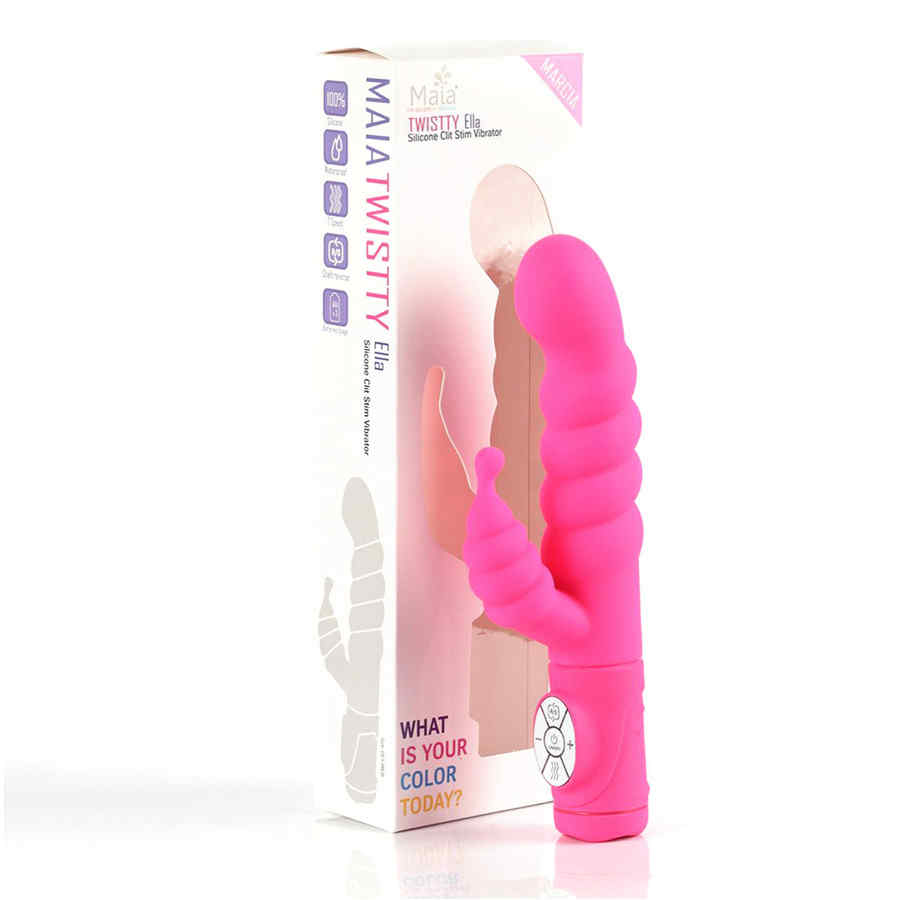 Náhled produktu Maia Toys - Swirl Vibrator Ella vibrátor s dvojitou stimulací, svítivě růžová