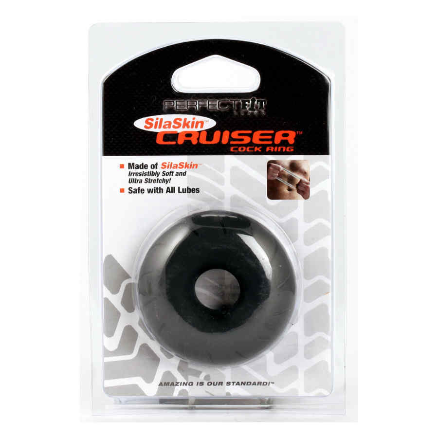 Náhled produktu Perfect Fit - SilaSkin Cruiser Ring 6,4 cm Black - erekční kroužek