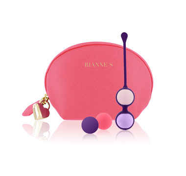 Náhled produktu Venušiny kuličky s taštičkou set Rianne S Essentials Pussy Playballs, korálová růžová