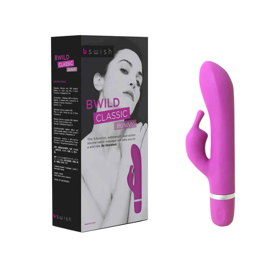 Náhled produktu Vibrátor se stimulací klitorisu B Swish bwild Classic Bunny Rabbit, malinová