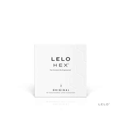 Náhled produktu Luxusní extra tenké kondomy s vnitřní strukturou Lelo HEX Condoms Original, 3 ks