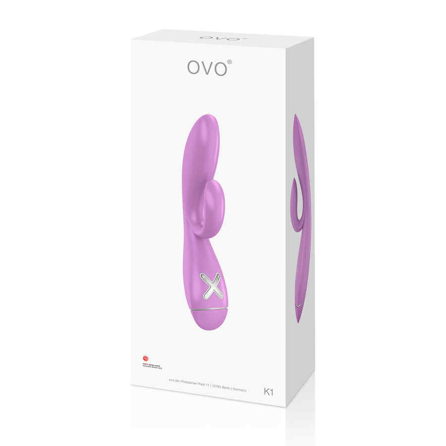 Náhled produktu Rabbit vibrátor s dvojitou stimulací Ovo K1, růžová