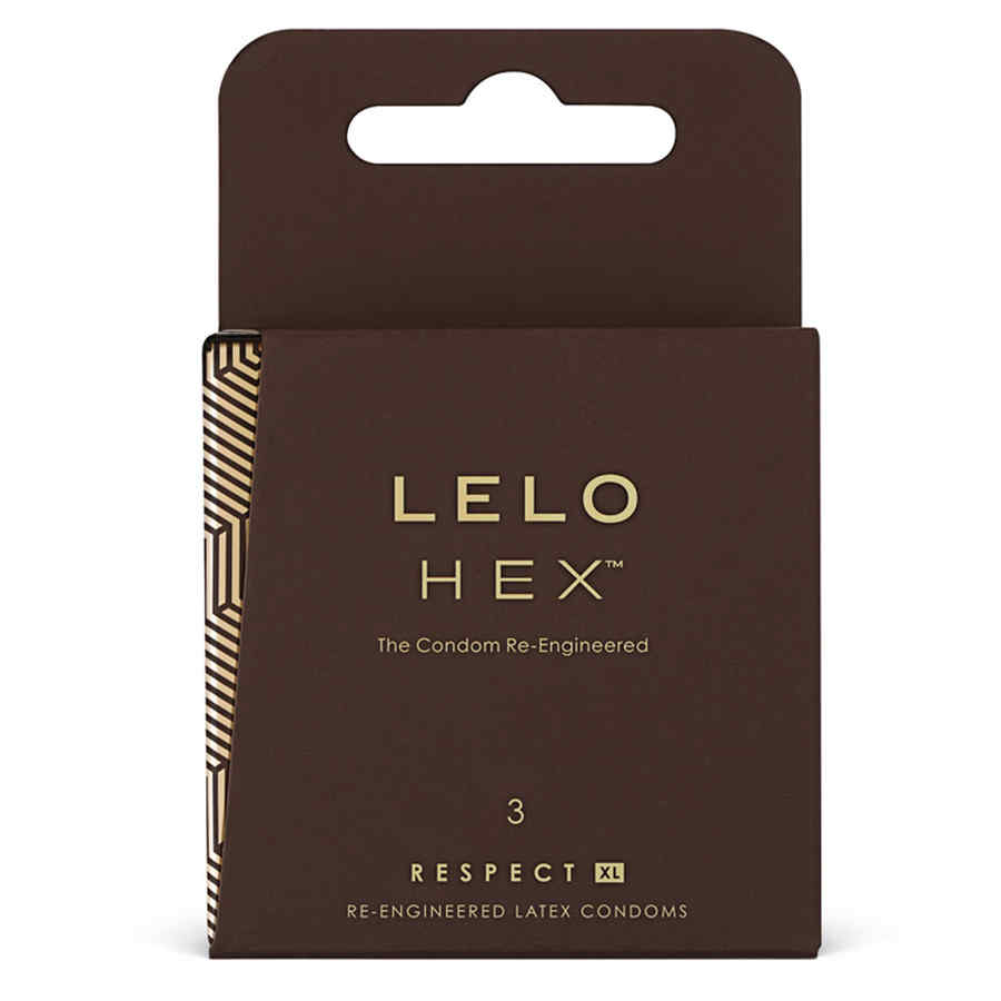 Náhled produktu Extra tenké kondomy s vnitřní strukturou Lelo HEX Condoms Respect XL, 3 ks