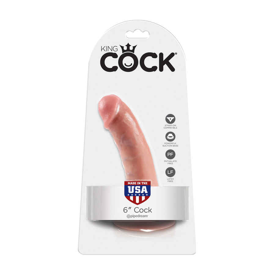 Náhled produktu King Cock - Cock 6 Inch Flesh - realistické dildo s přísavkou