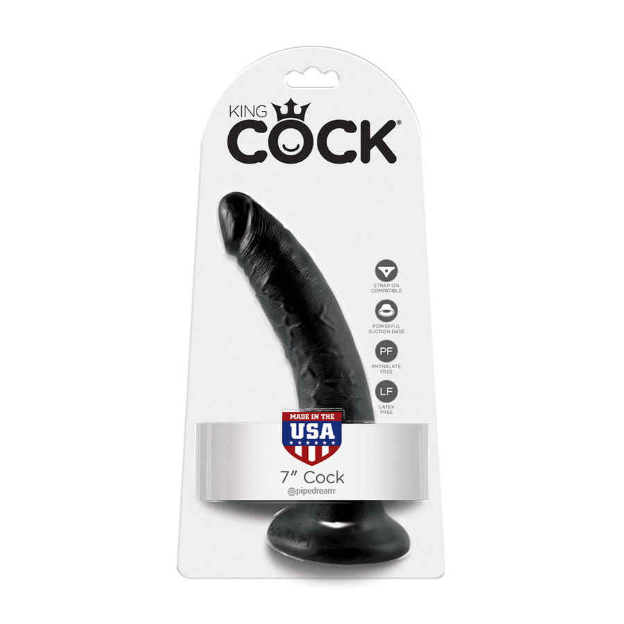 Náhled produktu Dildo vhodné pro připínání King Cock Cock 7 Inch Black, černá