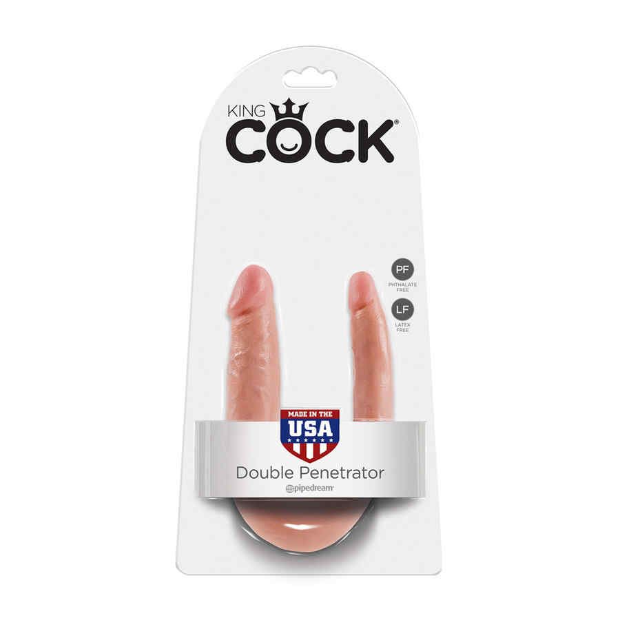 Náhled produktu Dvojité dildo King Cock U-Shaped Double Trouble Small Flesh, tělová