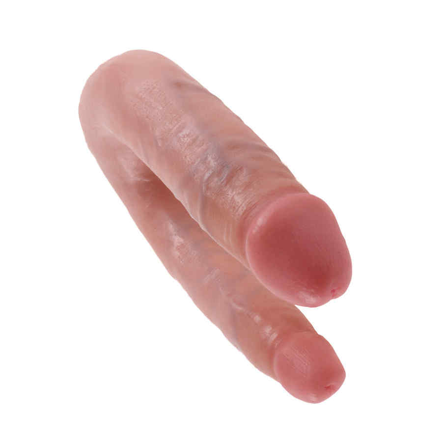 Náhled produktu Dvojité dildo King Cock U-Shaped Double Trouble Small Flesh, tělová