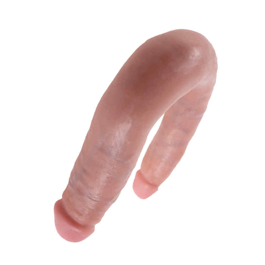 Náhled produktu Dvojité dildo King Cock U-Shaped Double Trouble Small Flesh, tělová