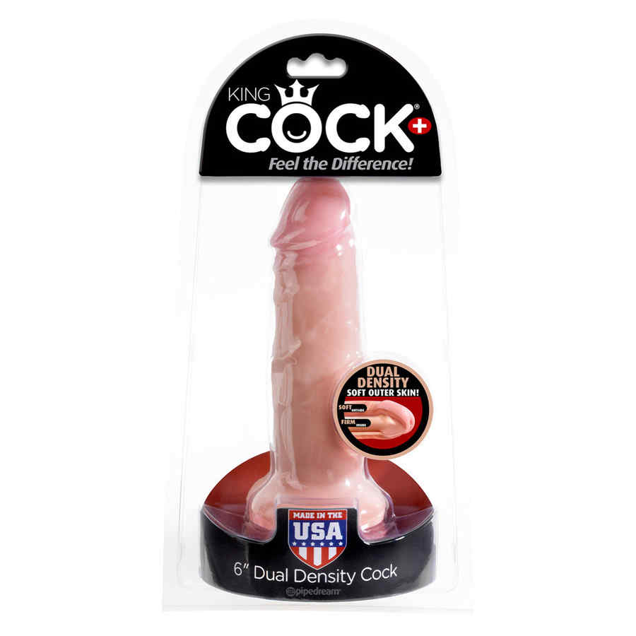 Náhled produktu Realistické dildo s přísavkou King Cock Dual Density Cock 6 Inch Flesh, tělová