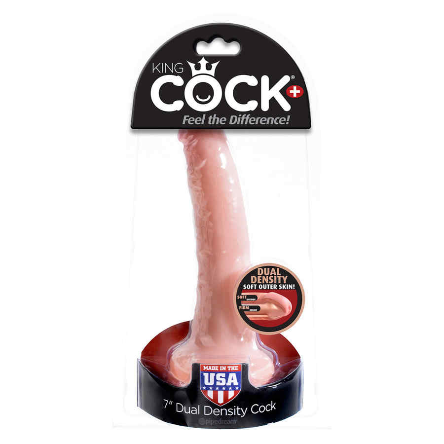 Náhled produktu Realistické dildo s přísavkou King Cock Dual Density Cock 7 Inch Flesh, tělová