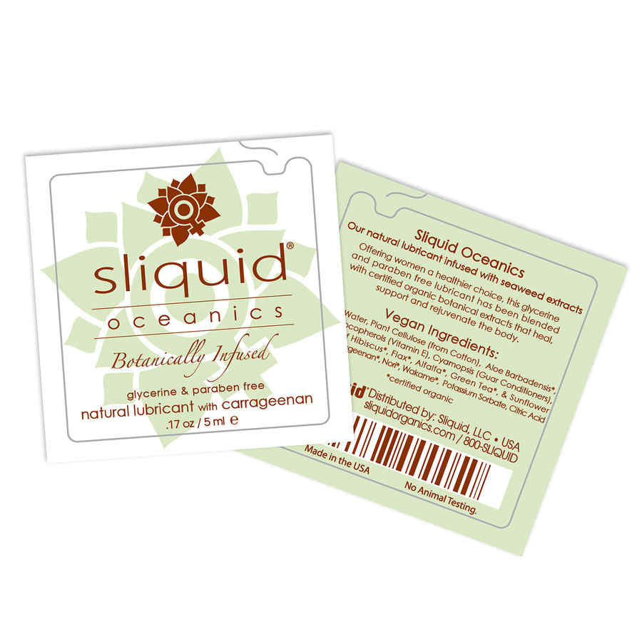 Náhled produktu Organický lubrikant s výtažky z mořských řas Sliquid Organics Oceanics 5 ml ve folii, 5 ml ve folii