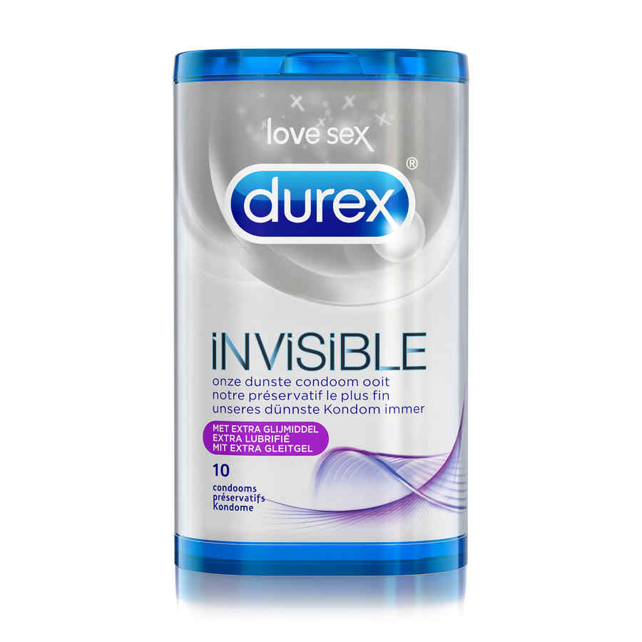 Náhled produktu Tenké extra lubrikované kondomy Durex Invisible, 10 ks