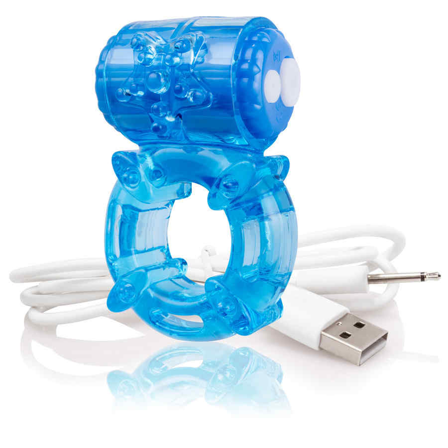 Náhled produktu Vibrační erekční kroužek The Screaming O Charged Big O, čirá modrá