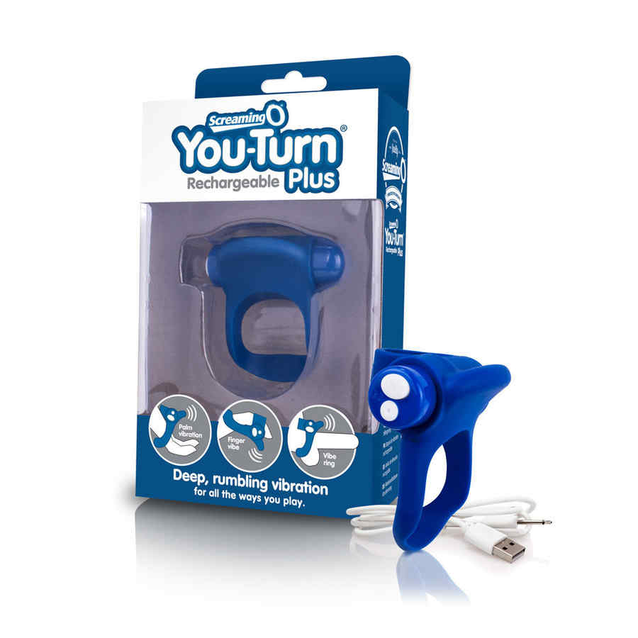 Náhled produktu Vibrační erekční kroužek The Screaming O Charged You Turn Plus, modrá