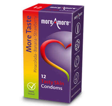 Náhled produktu MoreAmore - Condom Tasty Skin 12 ks - latexové kondomy