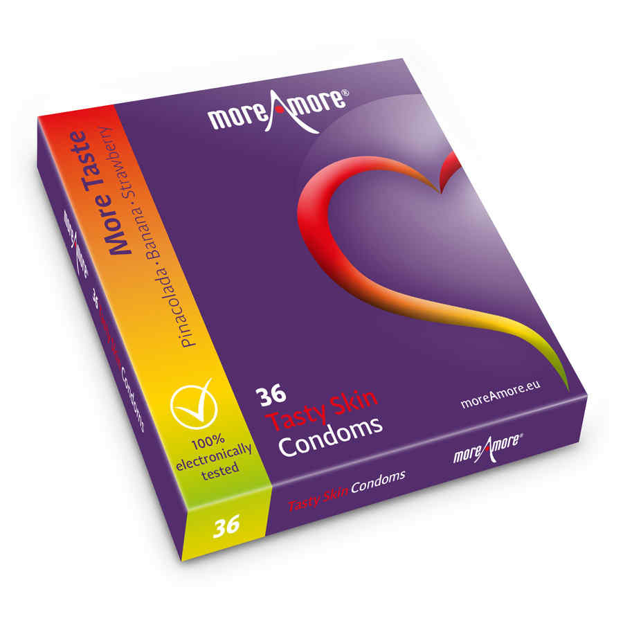 Náhled produktu Ochucené kondomy MoreAmore Tasty Skin, 36 ks