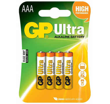 Náhled produktu Baterie GP AAA/LR03 Ultra Alkaline, 4 ks