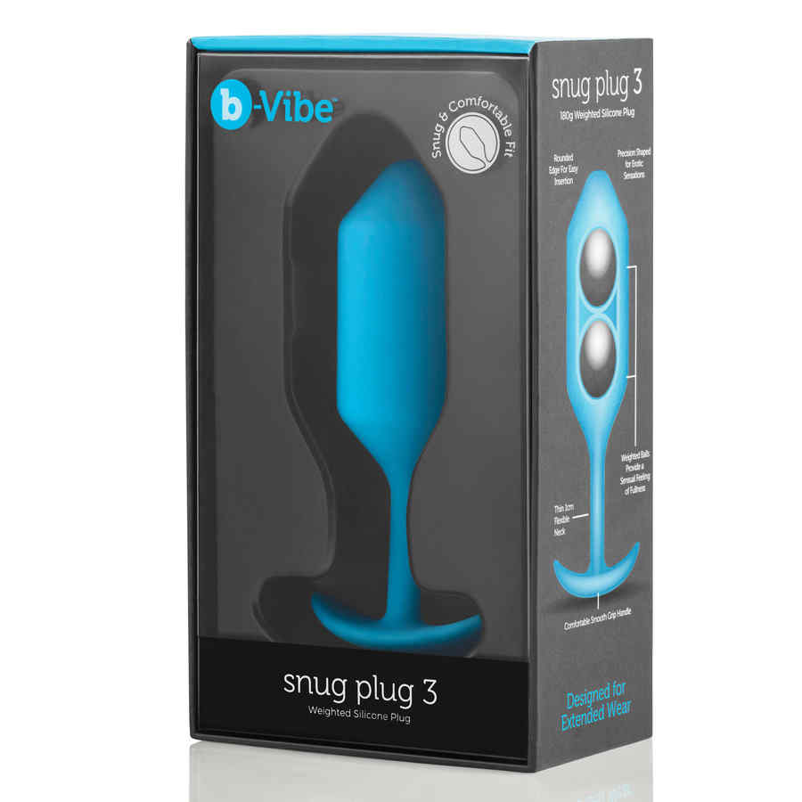 Náhled produktu Anální kolík B-Vibe Snug Plug 3, kachničkově modrá