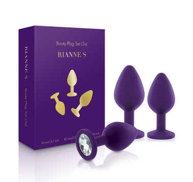Náhled produktu Rianne S - Soiree - Booty set 3 análních kolíků s různě barevnými krystaly, fialová