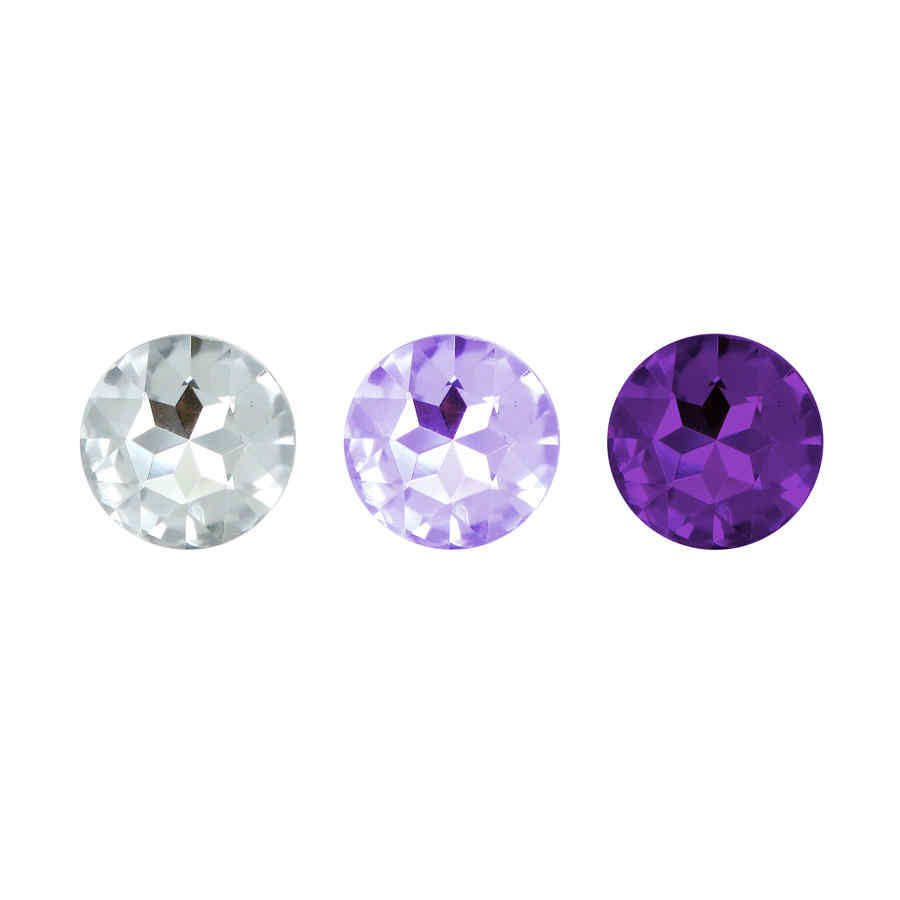 Náhled produktu Set 3 análních kolíků s různě barevnými krystaly Rianne S Soiree Booty, fialová