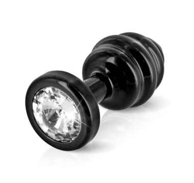 Náhled produktu Kovový anální kolík Diogol Anni Ano, černý s bílým krystalem