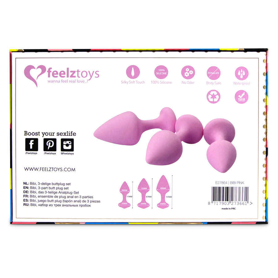 Náhled produktu Set análních kolíčků FeelzToys Bibi, růžová