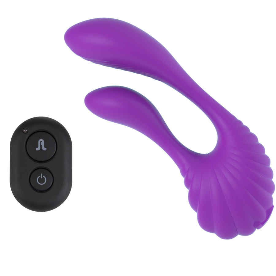Náhled produktu Párový vibrátor pro dvojitou penetraci s dálkovým ovládáním Adrien Lastic Couple Secrets, fialová