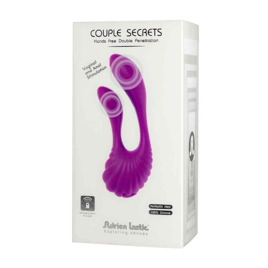 Náhled produktu Párový vibrátor pro dvojitou penetraci s dálkovým ovládáním Adrien Lastic Couple Secrets, fialová
