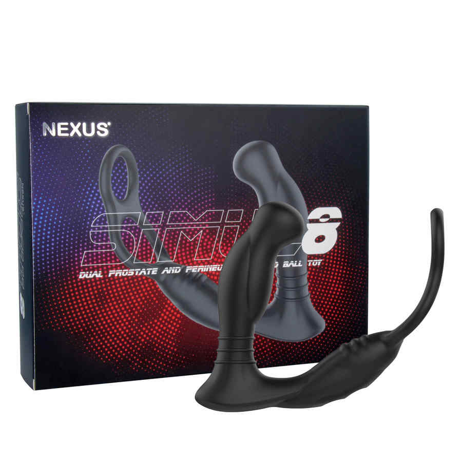 Náhled produktu Anální vibrátor s škrtícími kroužky pro penis a varlata Nexus Simul8, černá