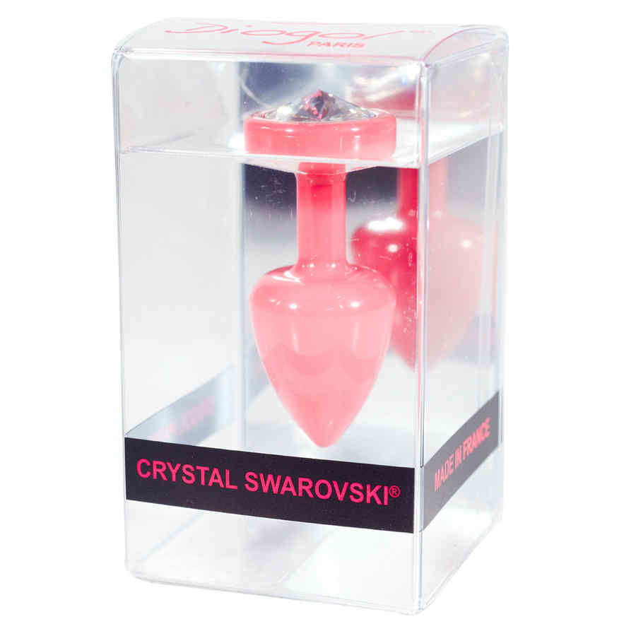 Náhled produktu Diogol - Anni anální kolík 25 mm, růžový s bílým krystalem